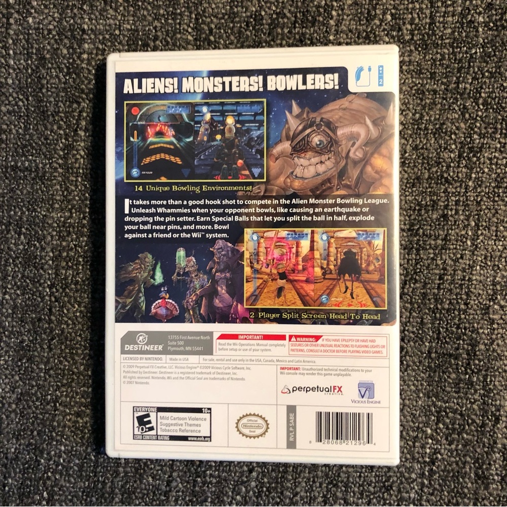 Alien Monster Bowling League Wii Nintendo Game Complete - Picture 2 of 3